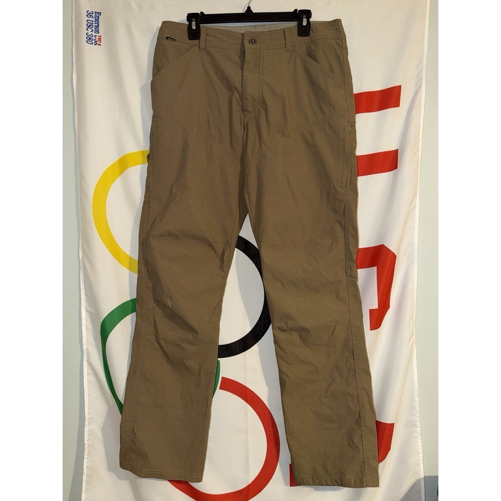 Kuhl Pants Mens 34x34 Brown Gorp Chino Outdoor Double Knee Stretch